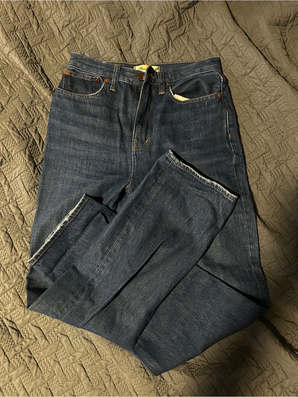 Madewell Dark Wash Baggy Straight Leg Jeans